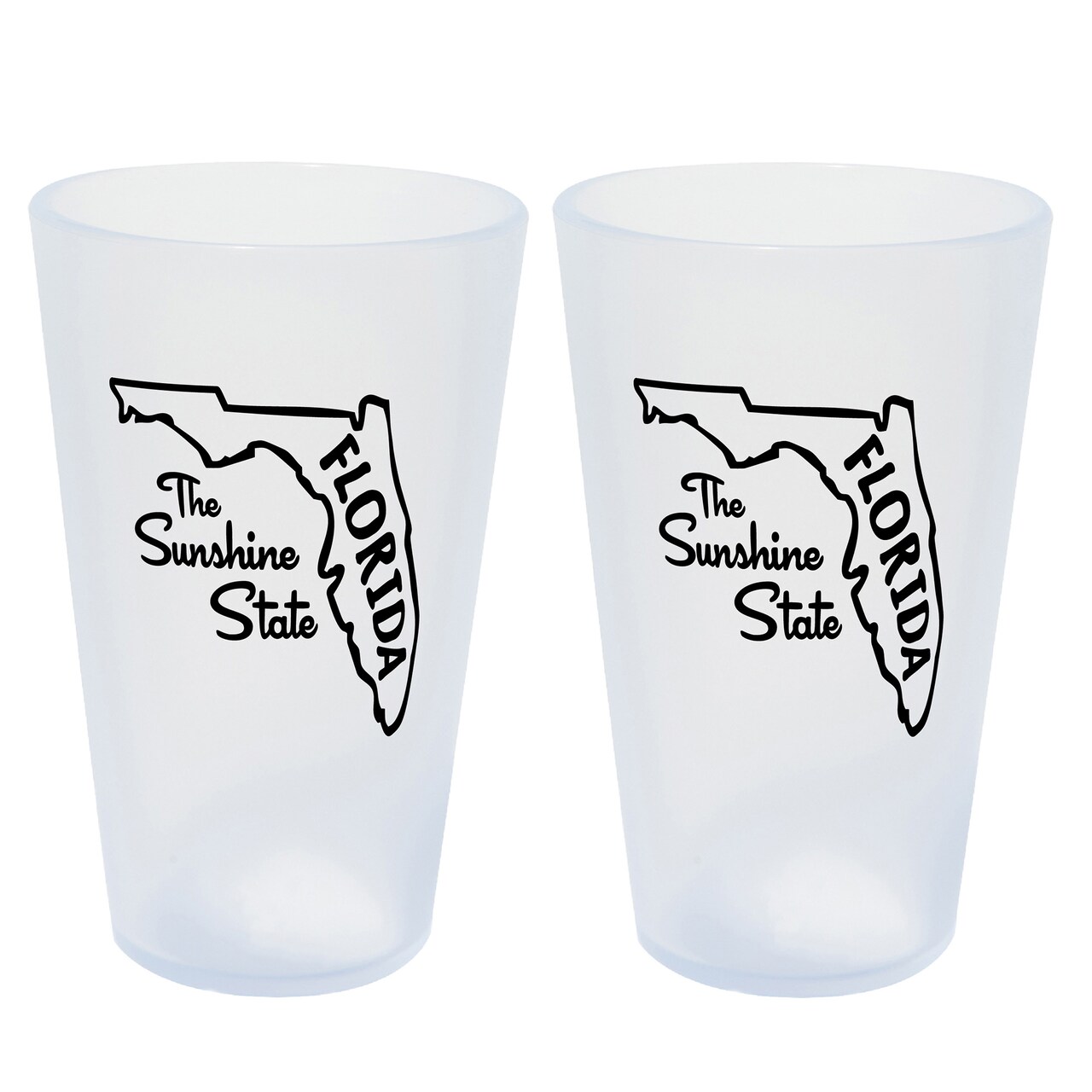 Silipint: State Pint Glasses 16oz: 2 Pack - Florida - Icicle Silicone Cups, Unbreakable, Hot & Cold Drinks, Dishwasher-Microwave-Freezer-Oven Safe